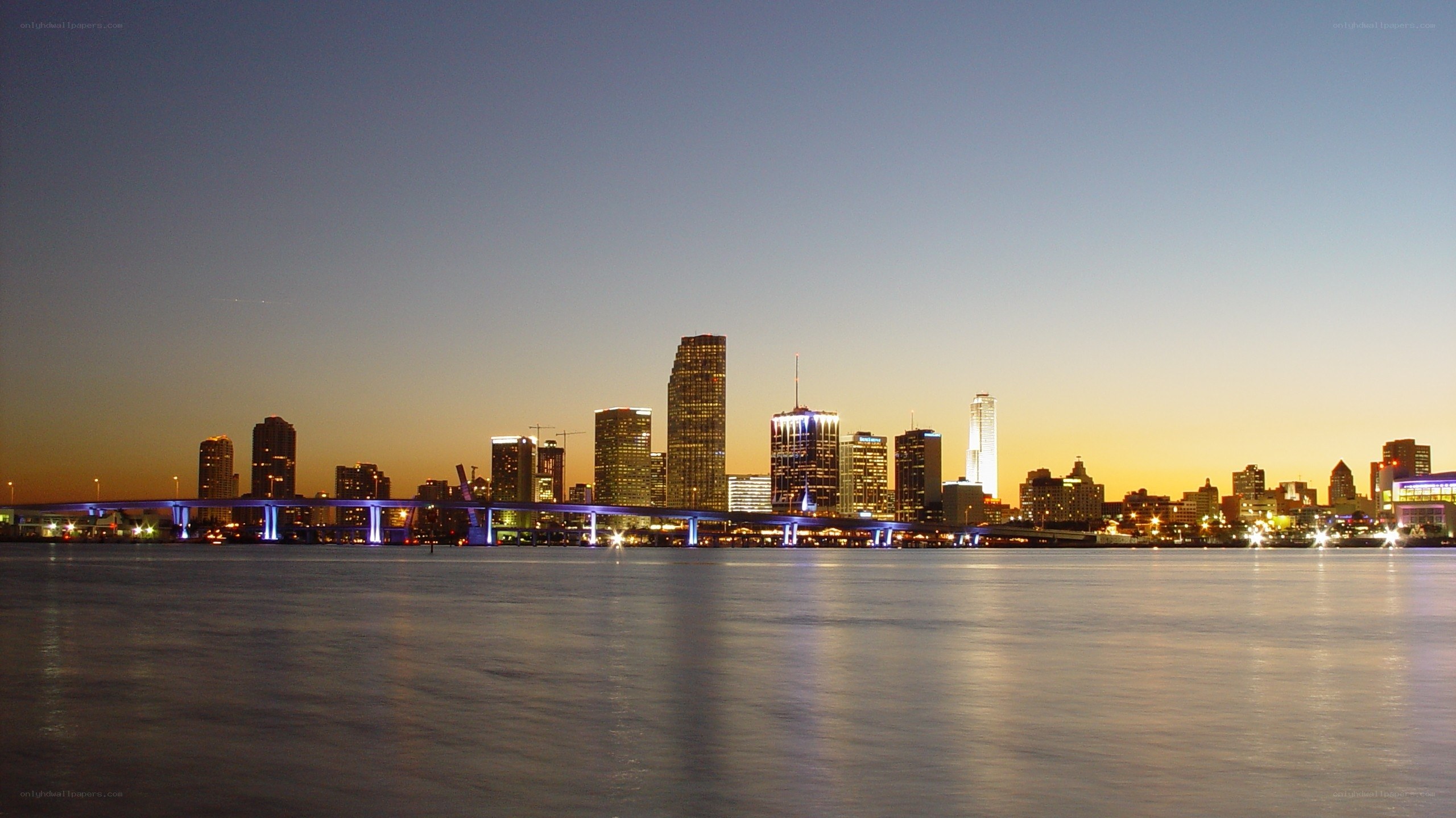 Miami skyline at dusk