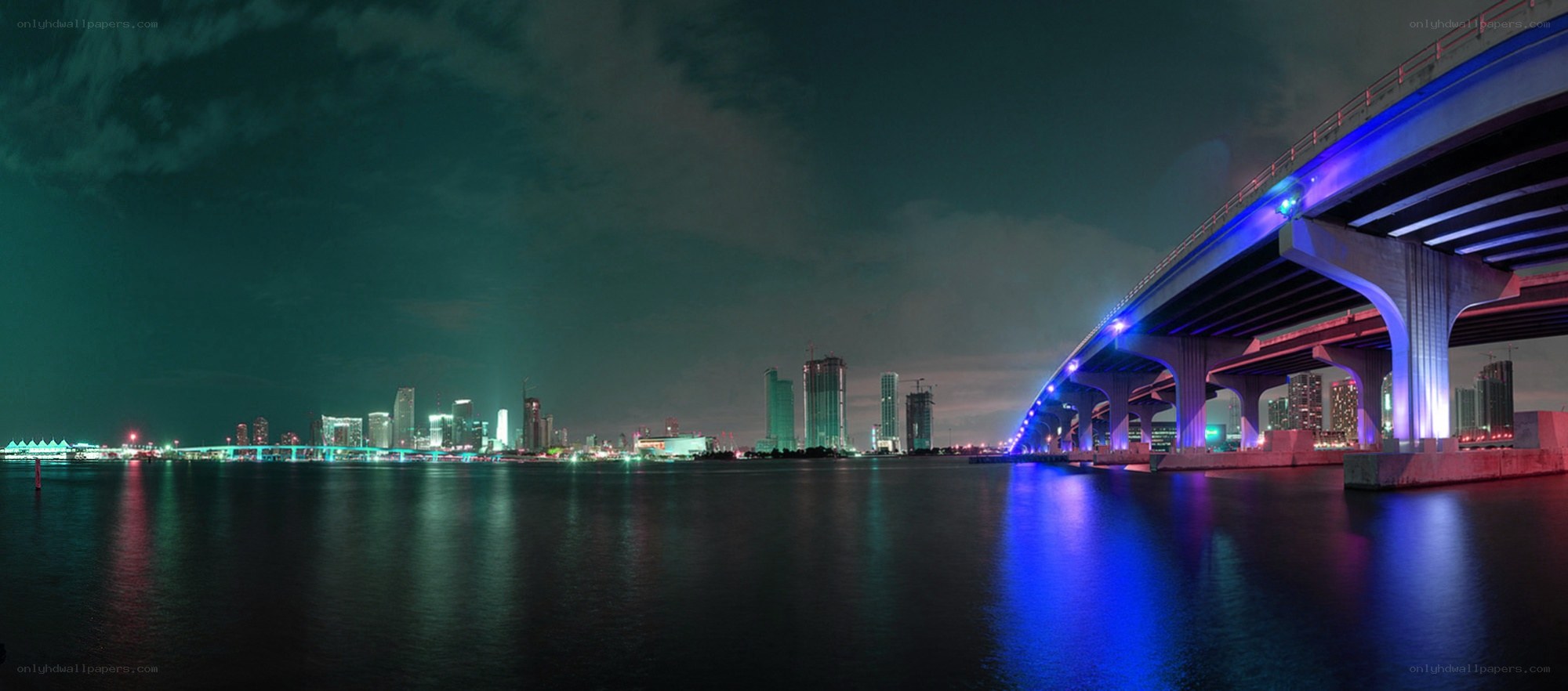 Miami skyline at night