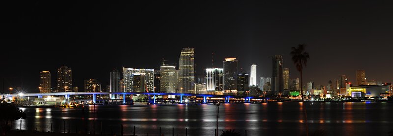 Miami skyline at night