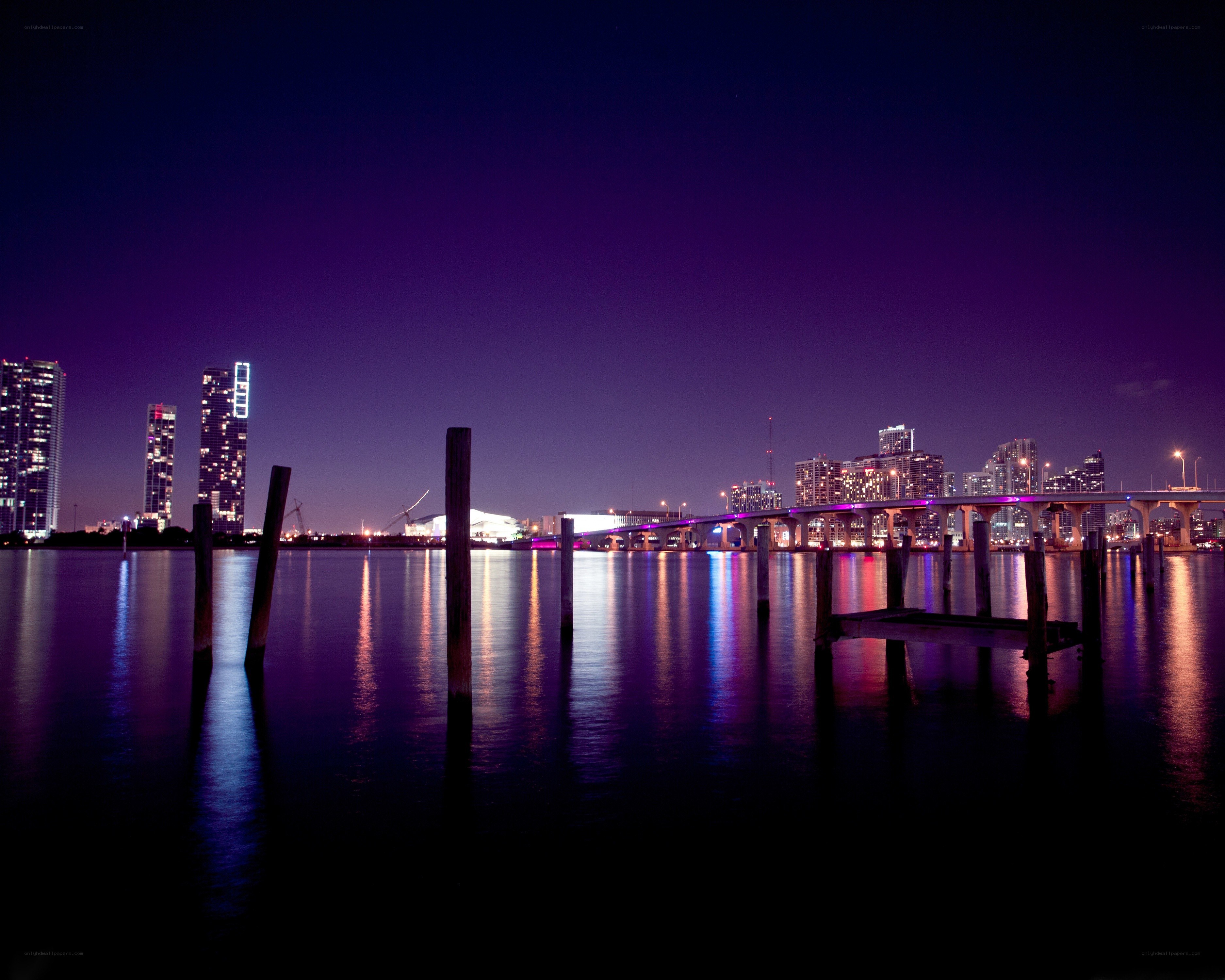 Miami skyline at night
