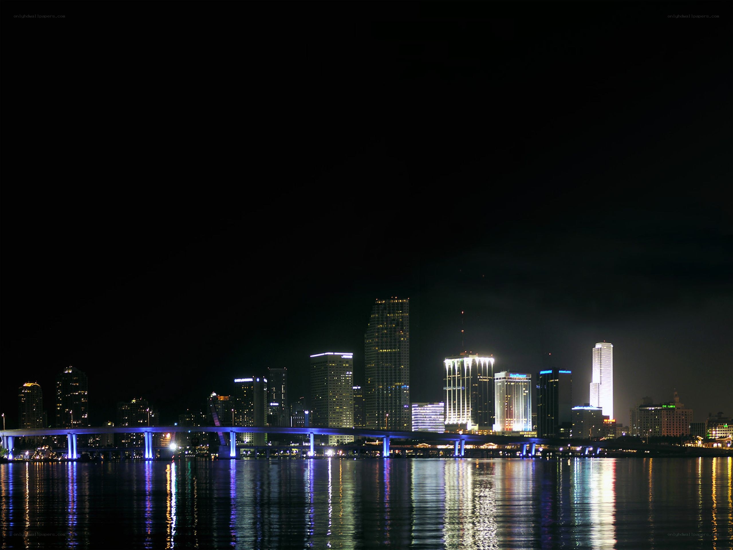 Miami skyline at night