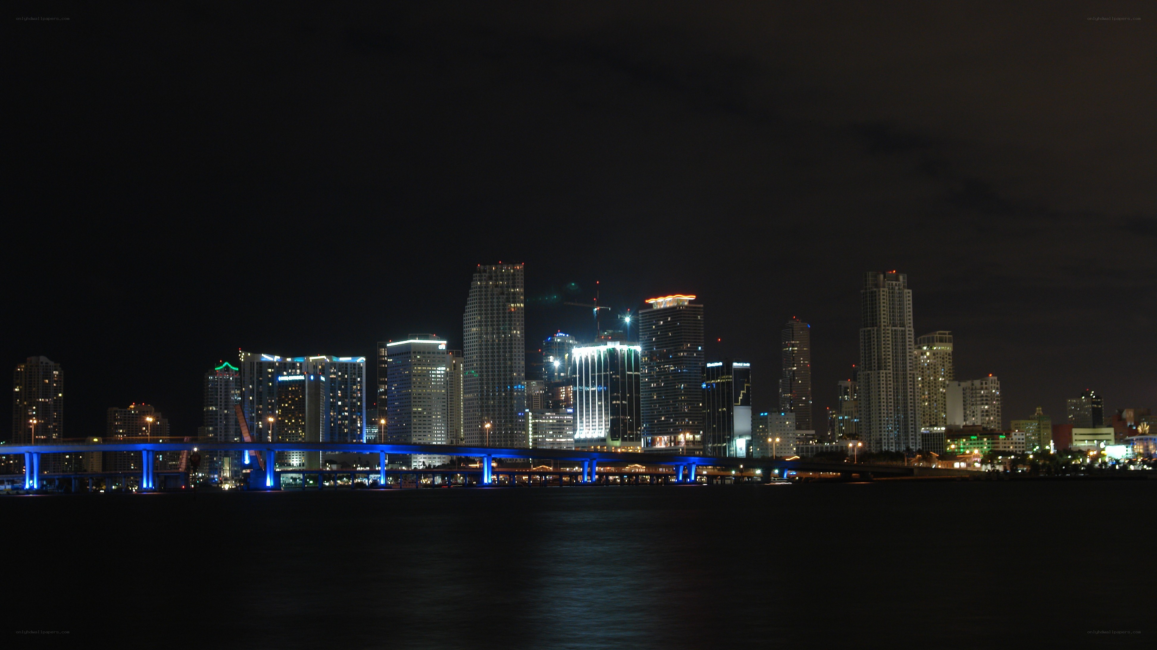Miami skyline at night