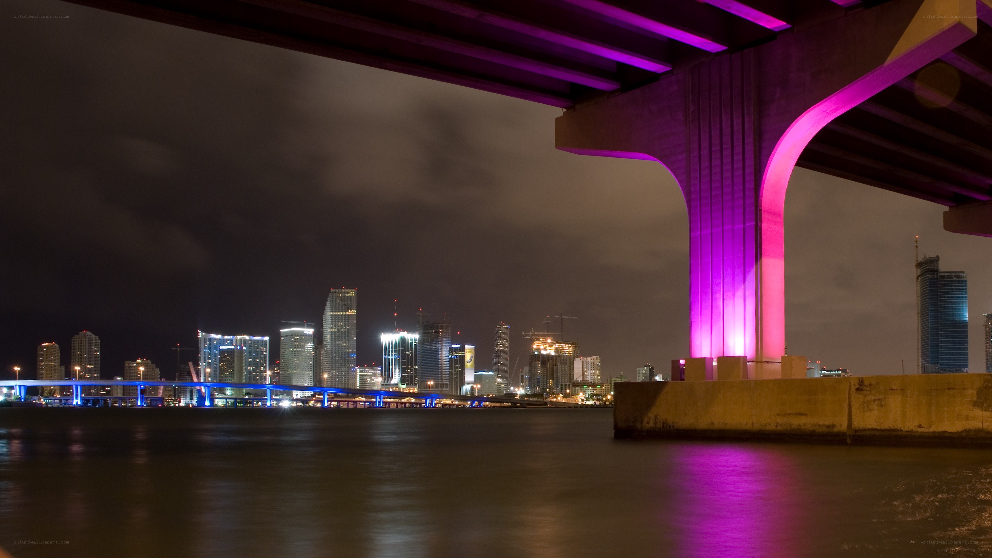Miami skyline at night