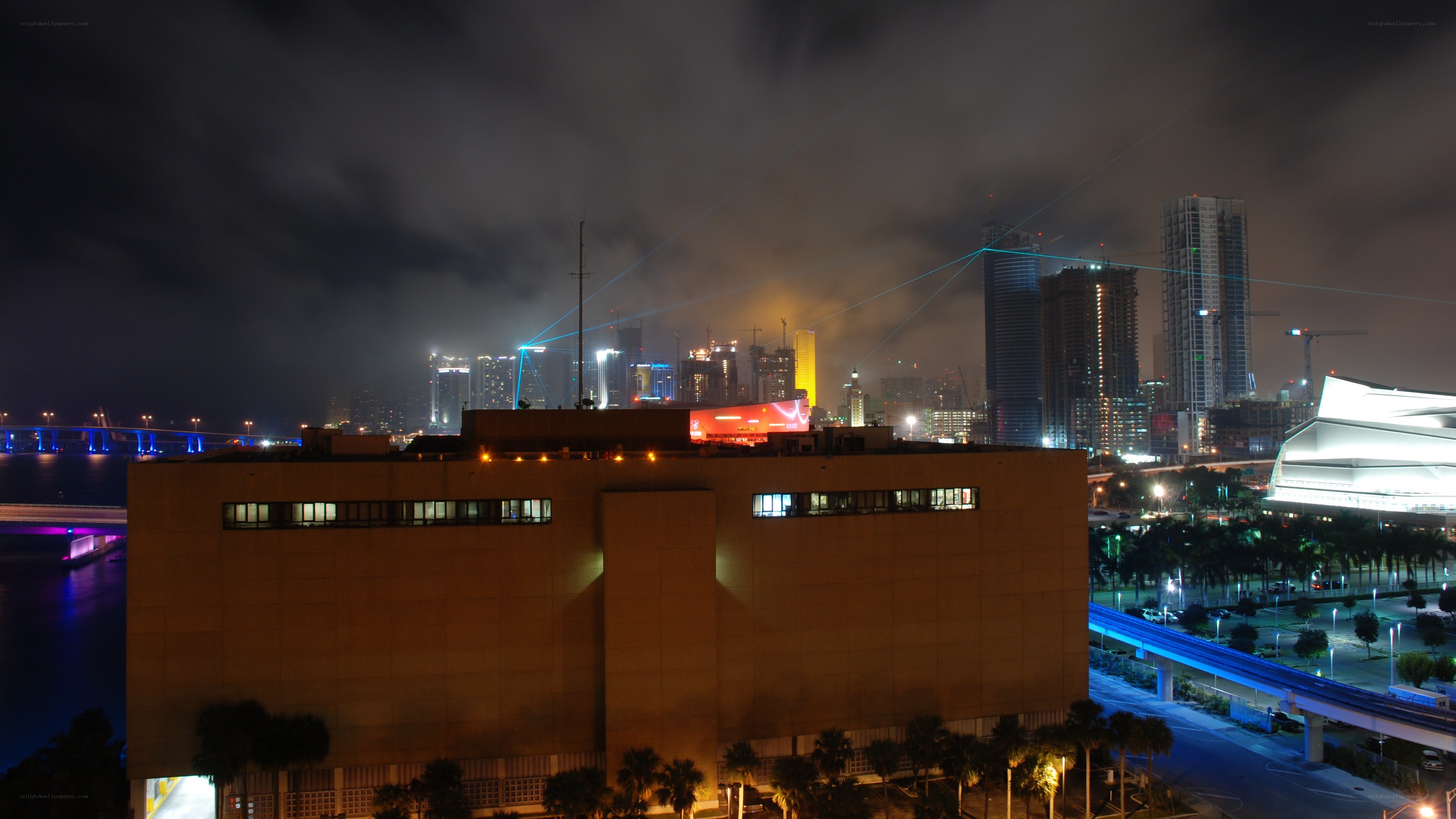 Miami skyline at night