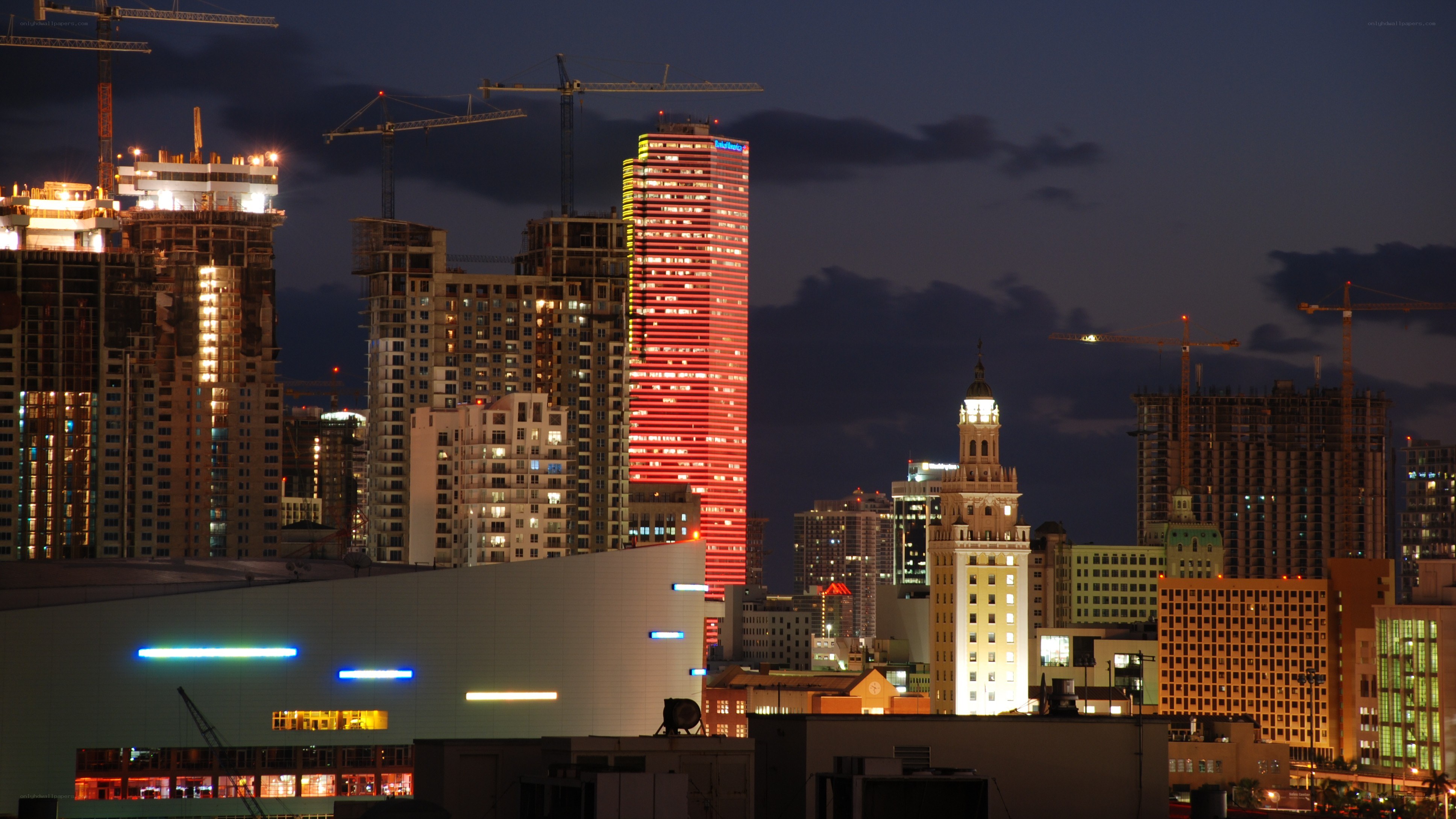 Miami skyline at night