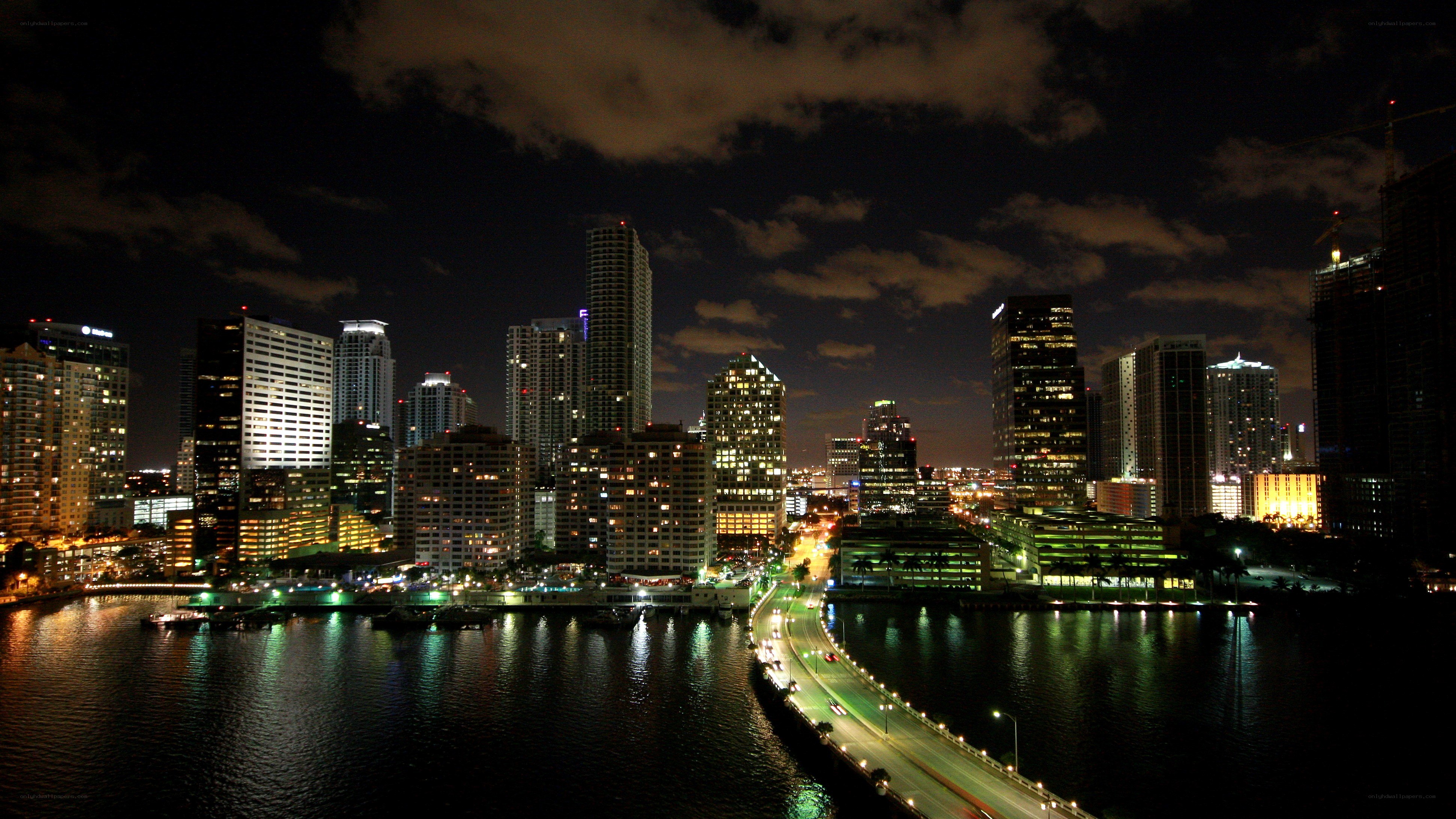 Miami skyline at night