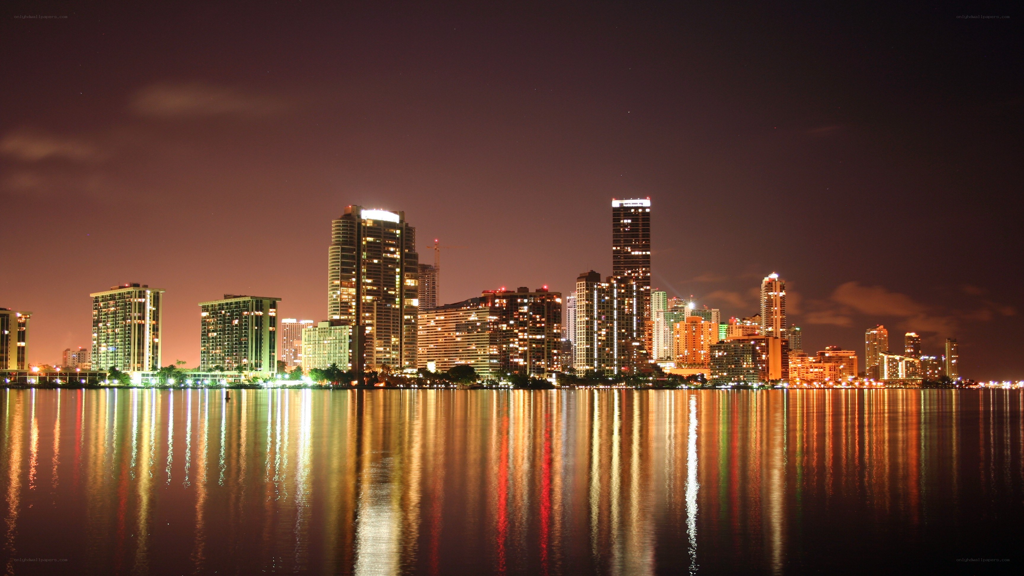 Miami skyline at night
