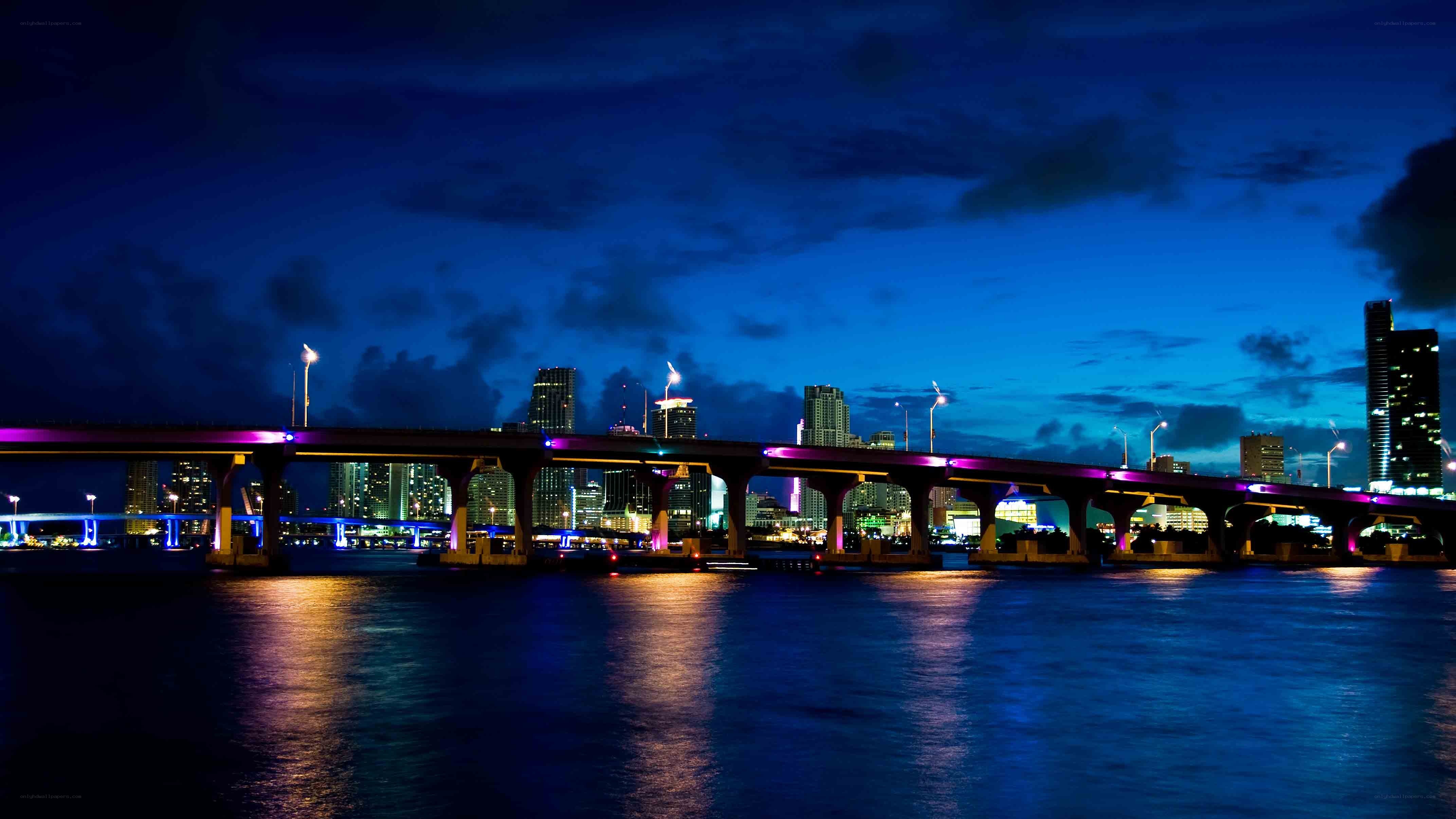 Miami skyline at night