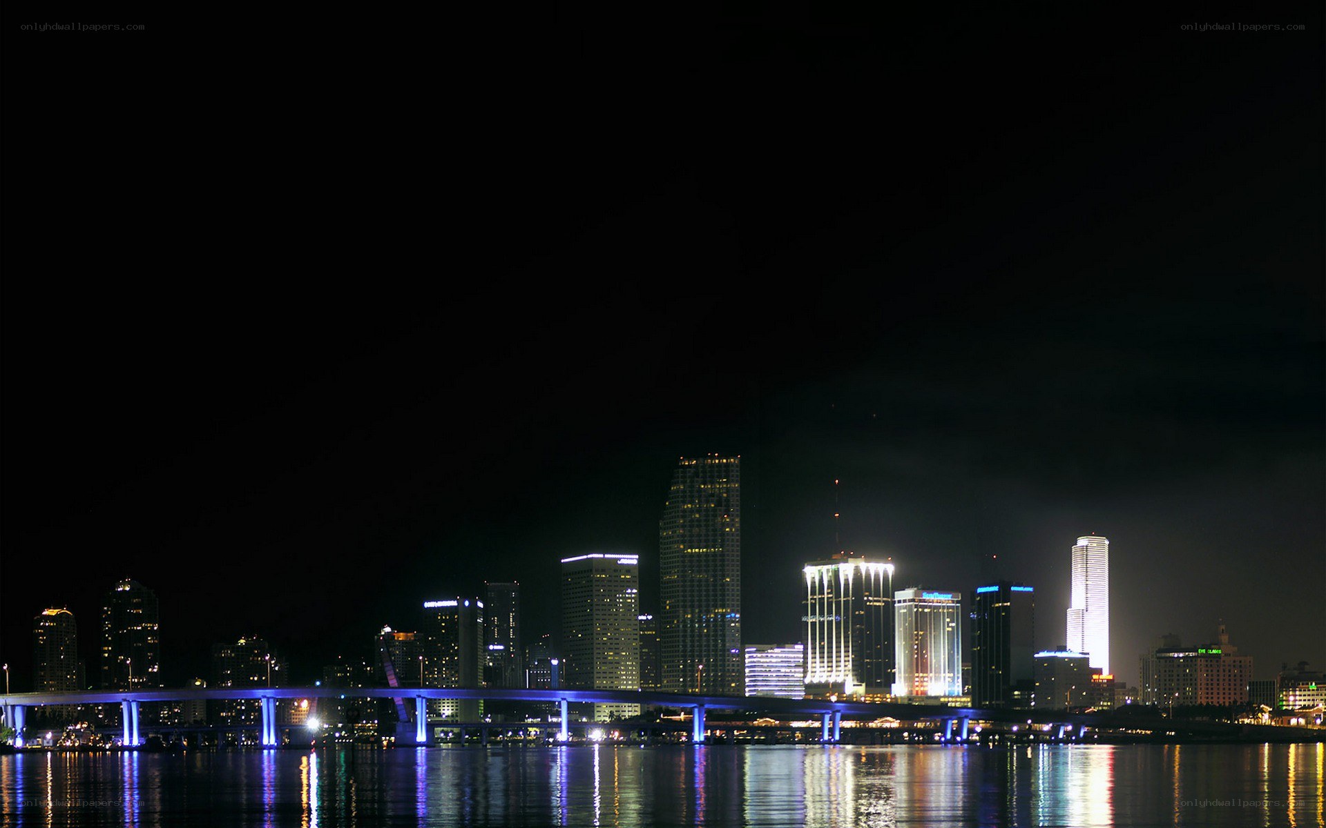 Miami skyline at night