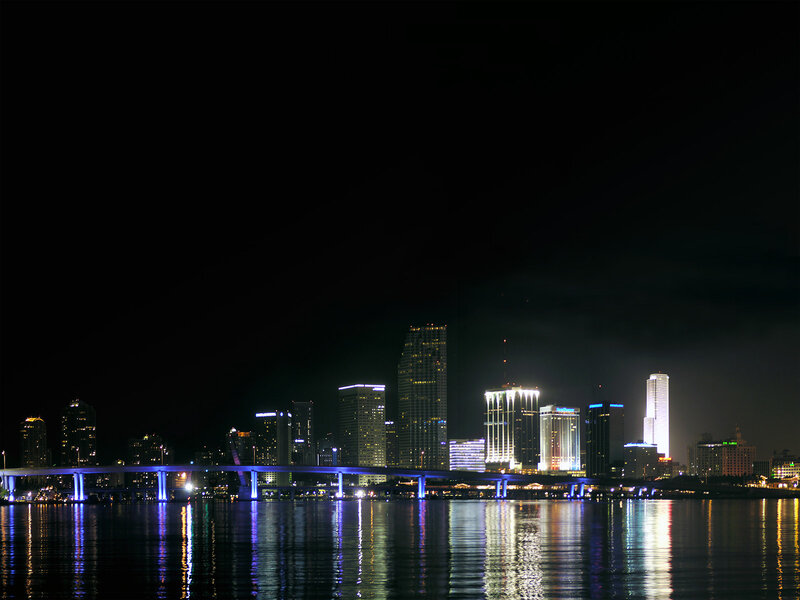 Miami skyline at night