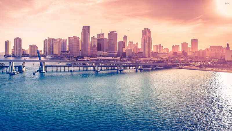 Miami Skyline at Sunset