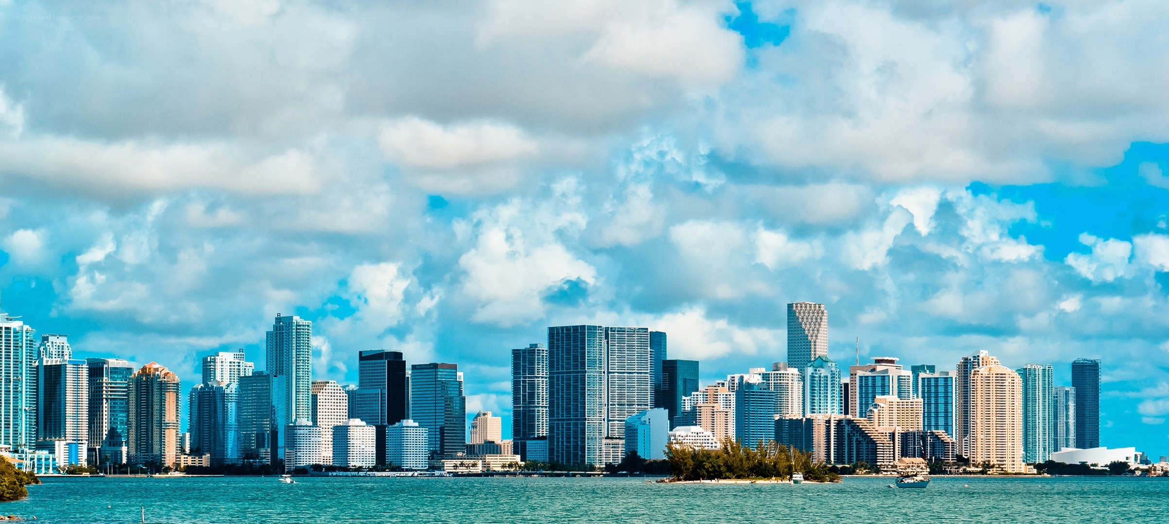 Miami skyline on a cloudy day