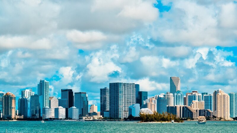 Miami skyline on a cloudy day