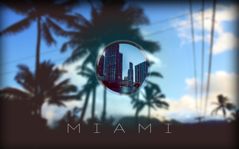 Miami Skyline View — Blue