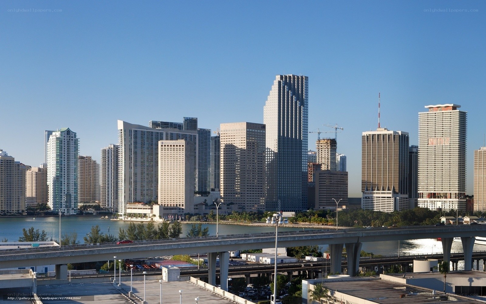 Miami skyline with bridges