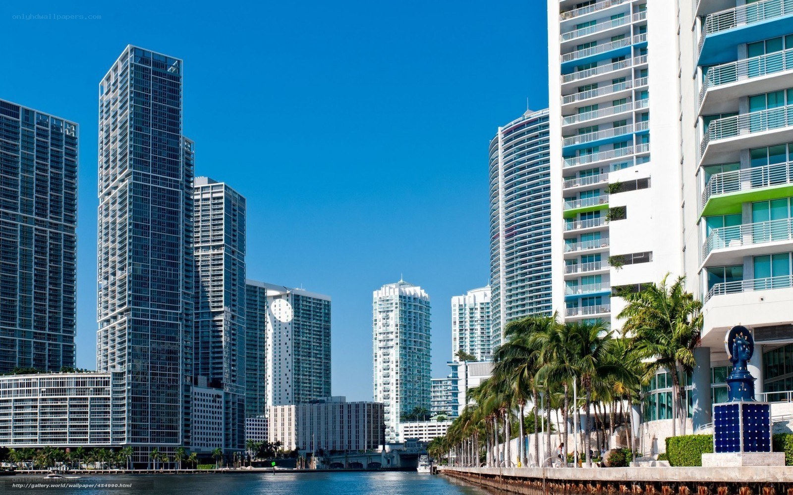 Miami skyline with waterfront