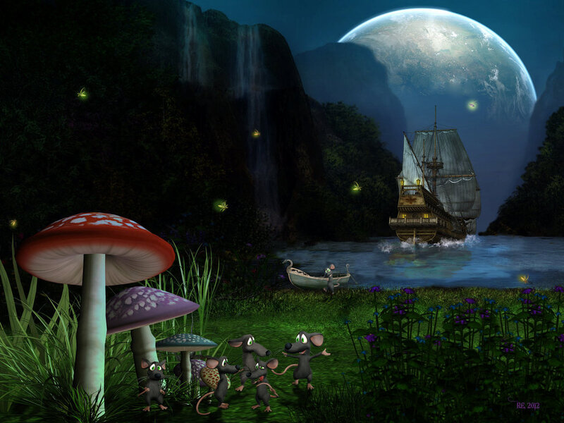 Mice in a Forest — Green
