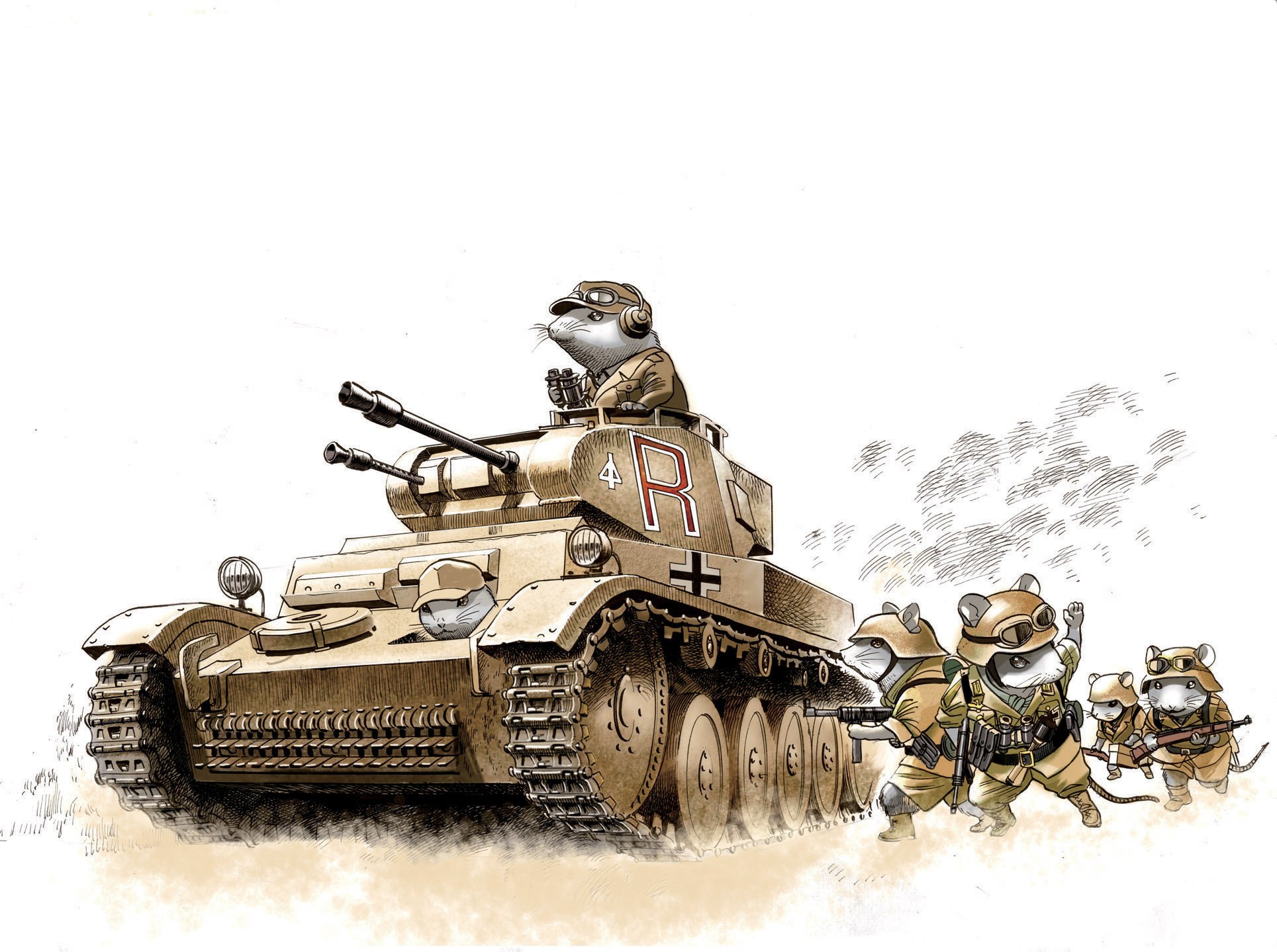 mice in military gear