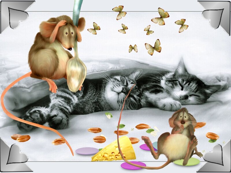 Mice Stealing Cheese