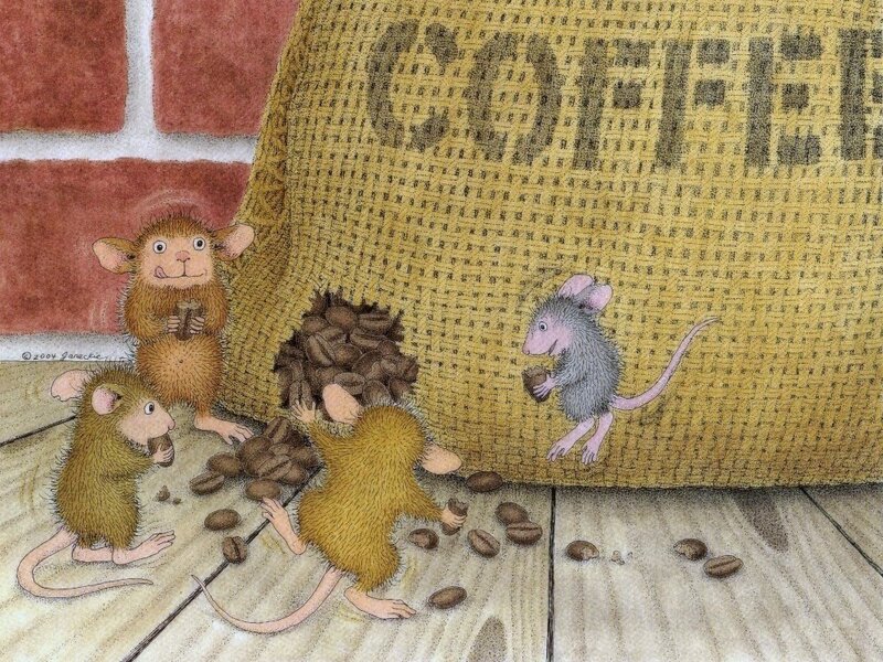 Mice Stealing Coffee Beans