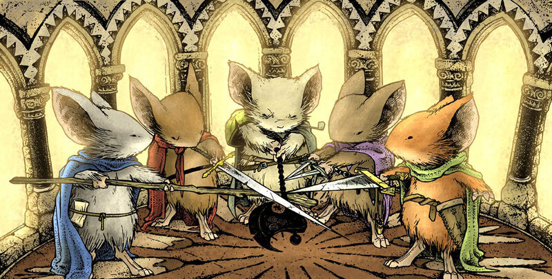 mice warriors in a castle