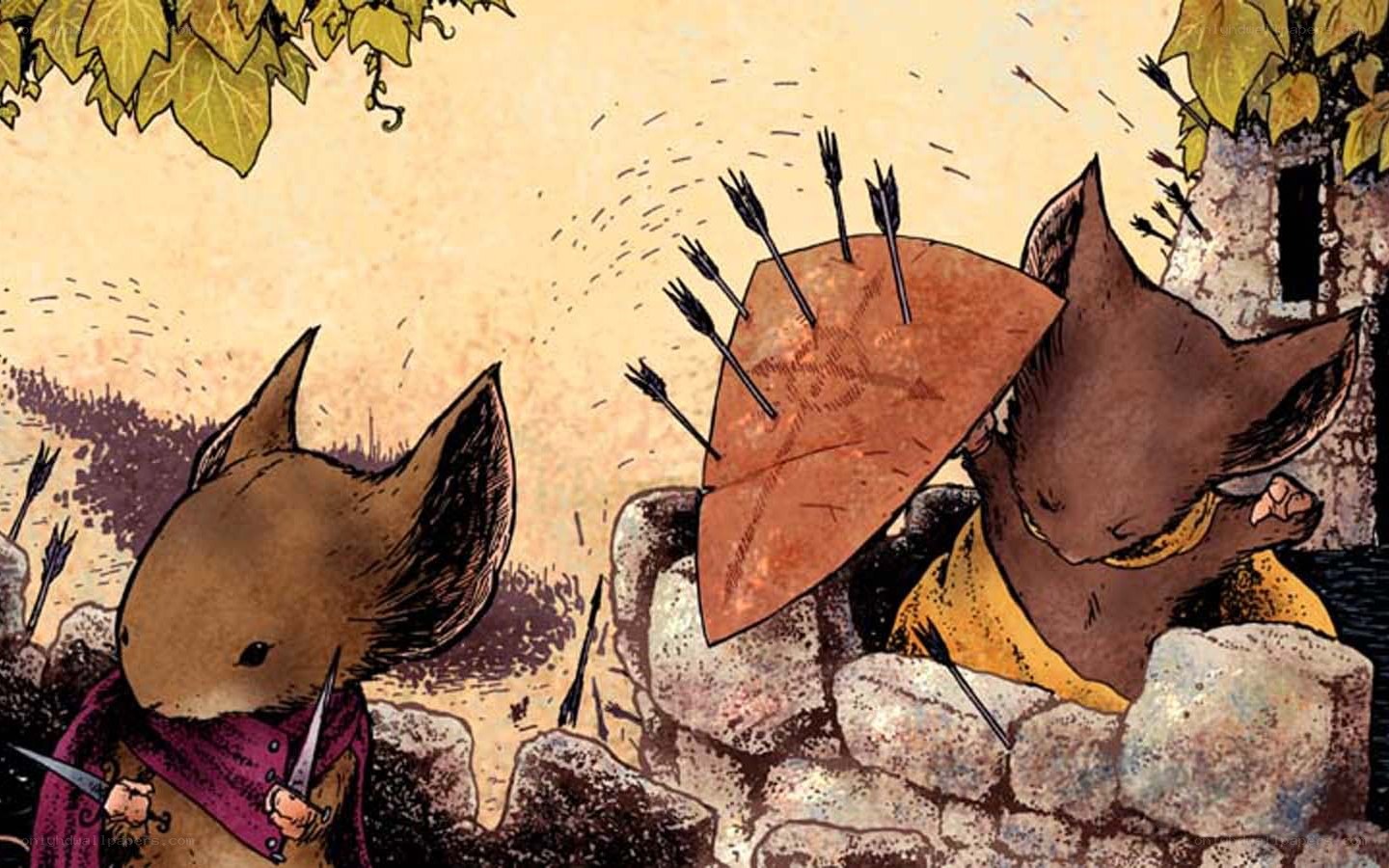Mice warriors in battle