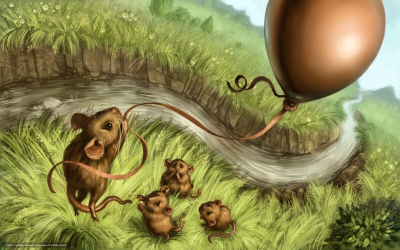 mice with a balloon