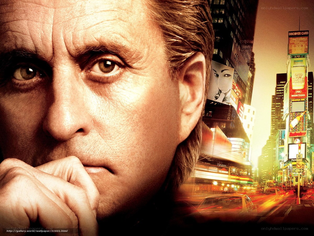 Michael Douglas in a city scene