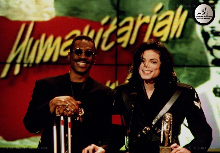 Michael Jackson and a friend on stage