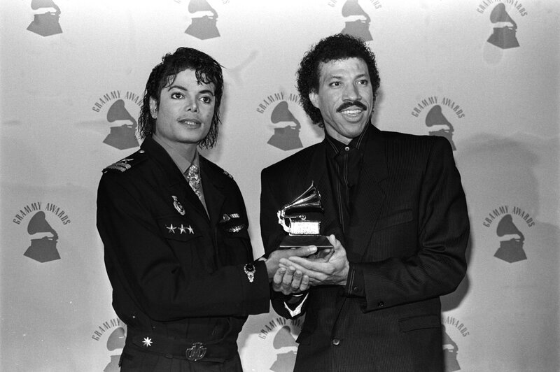 Michael Jackson and Lionel Richie at Grammy Awards
