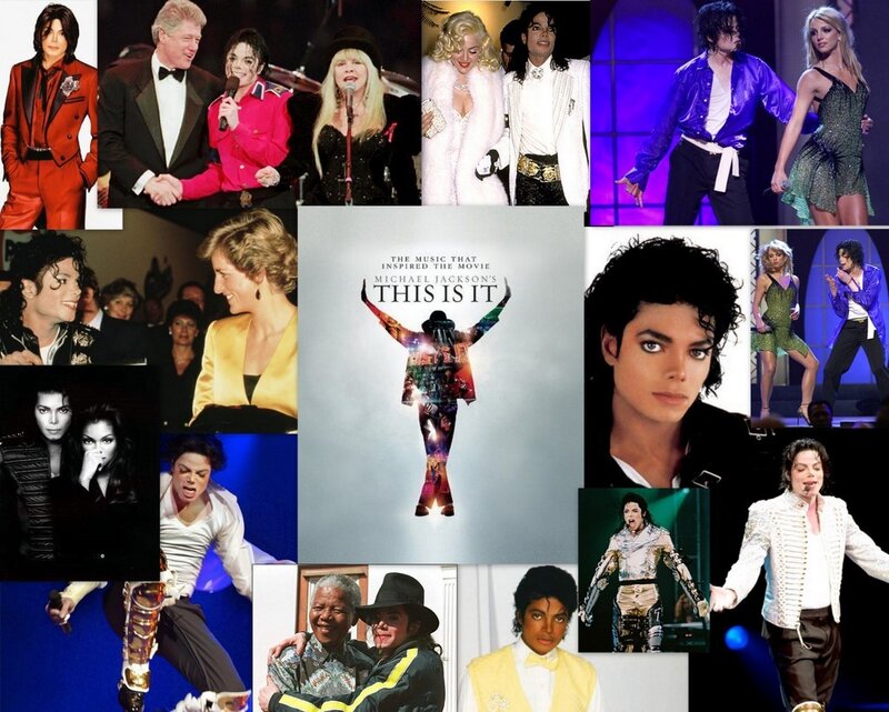 Michael Jackson Collage — Black, Celebratory, Photograph, Bill Clinton