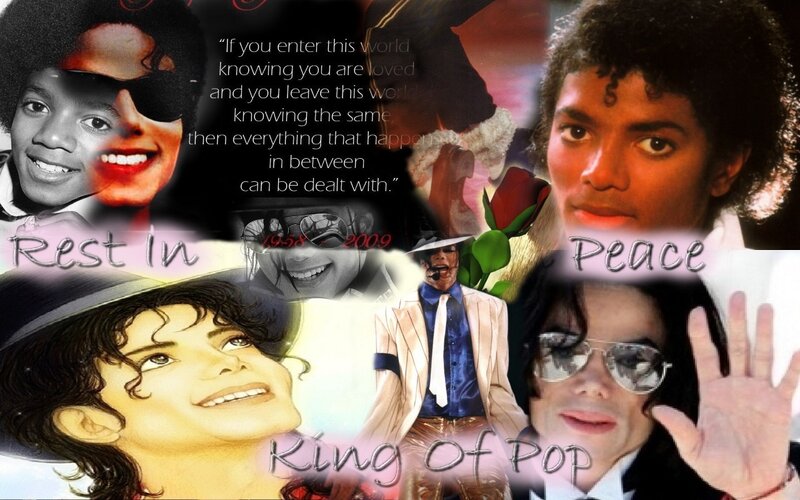 Michael Jackson Collage — Black, Memorial
