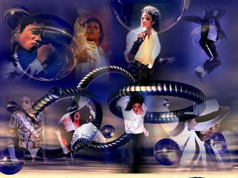 Michael Jackson Collage — Blue, Dramatic