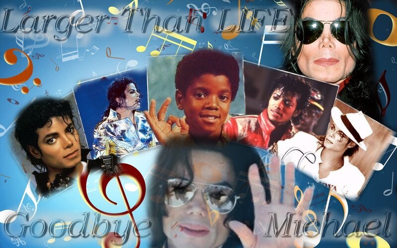Michael Jackson Collage — Blue, Nostalgic
