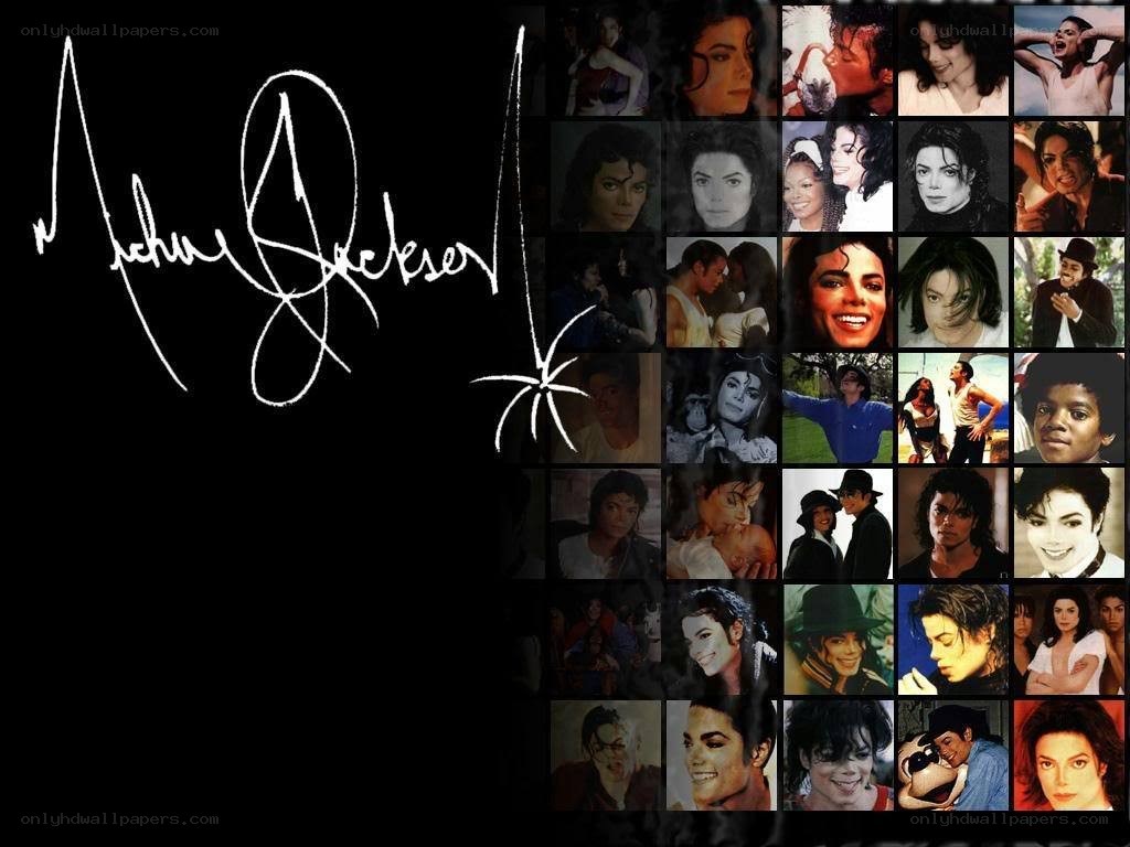Michael Jackson collage with signature