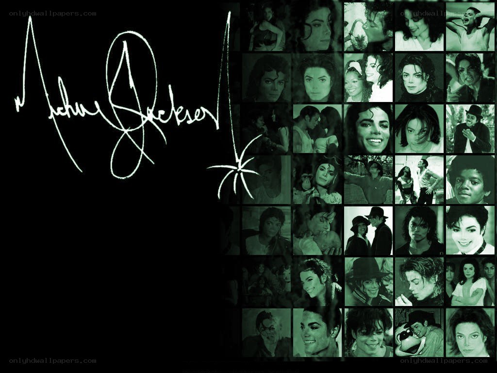 Michael Jackson collage with signature