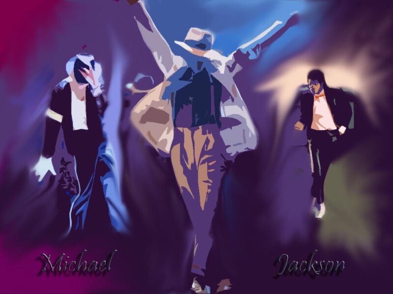Michael Jackson Dancing — Purple, Dramatic, Digital Art