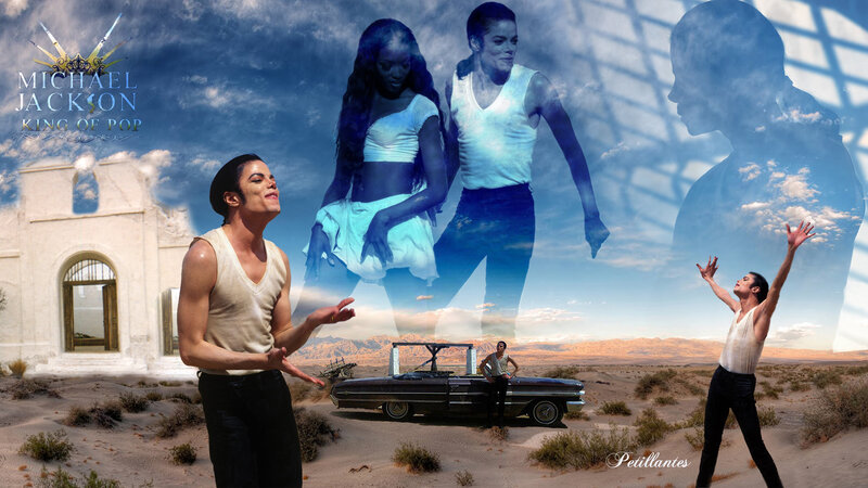 Michael Jackson in Desert — Blue