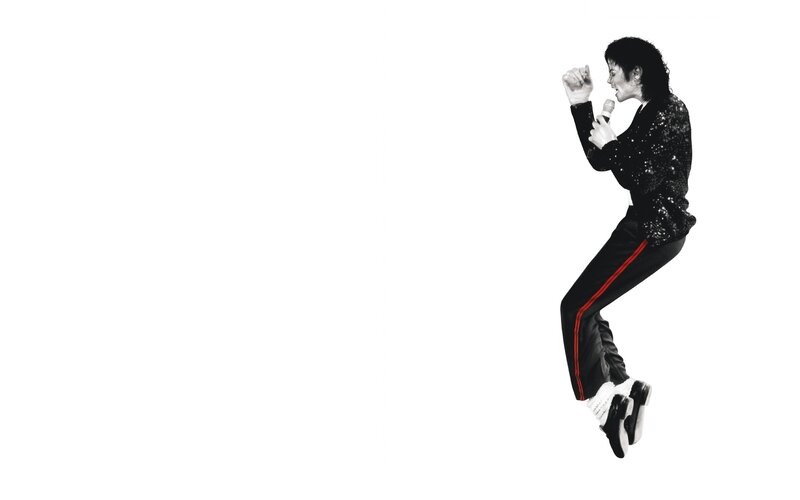 Michael Jackson in mid-air pose