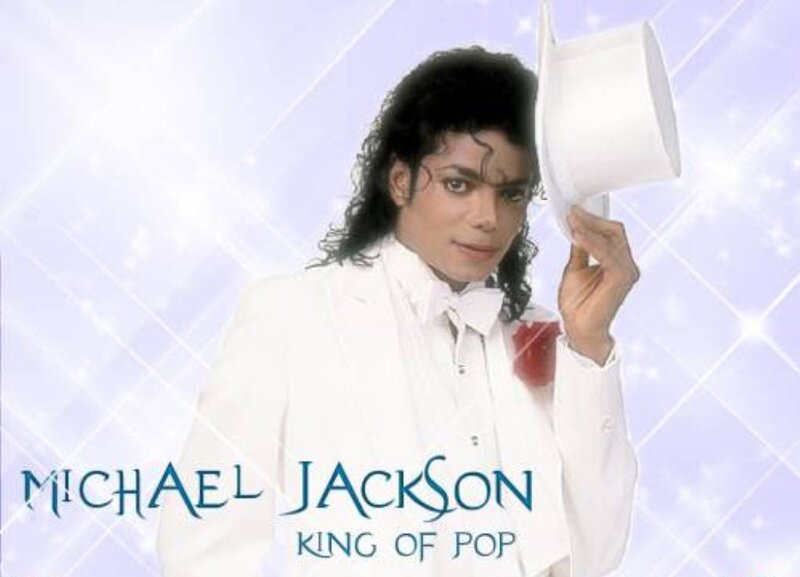Michael Jackson in White Suit — Glamorous, Photograph