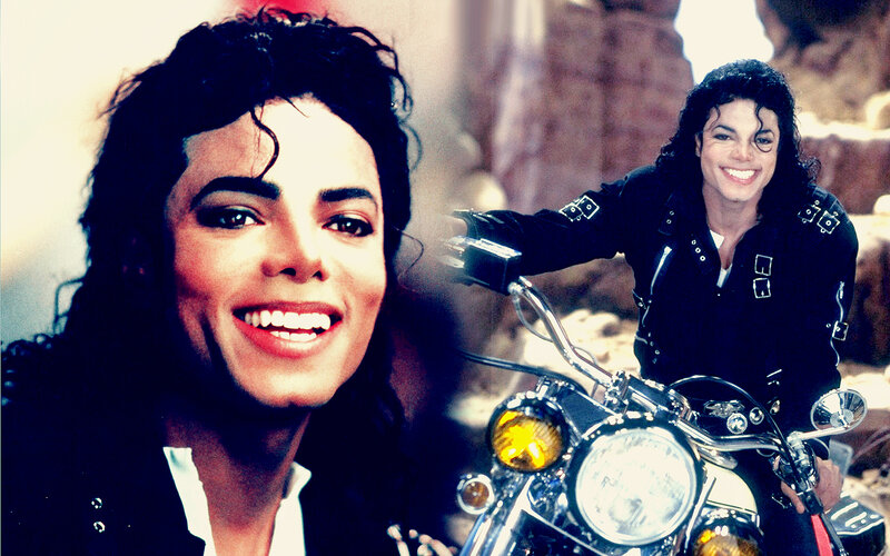Michael Jackson on a motorcycle
