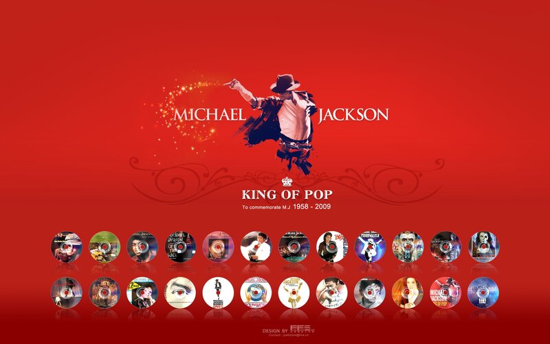Michael Jackson on Red Background