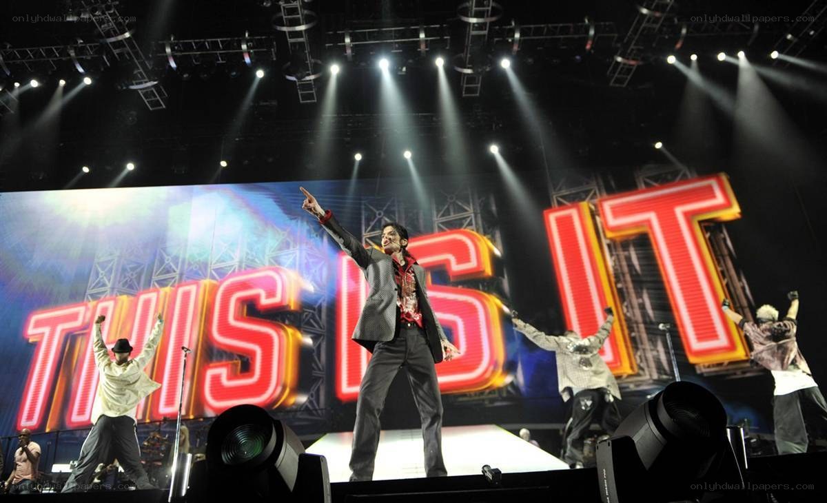 Michael Jackson on stage at This Is It