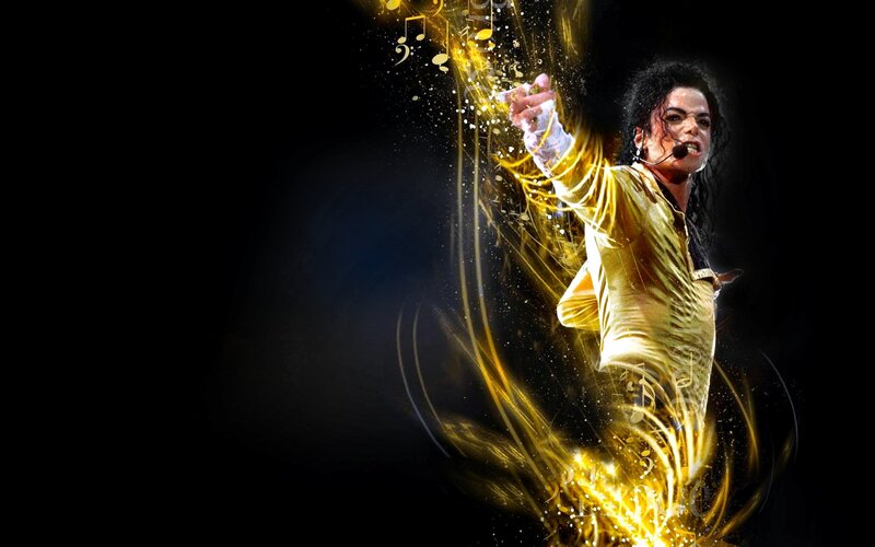 Michael Jackson on Stage — Black, Dramatic, Digital Art