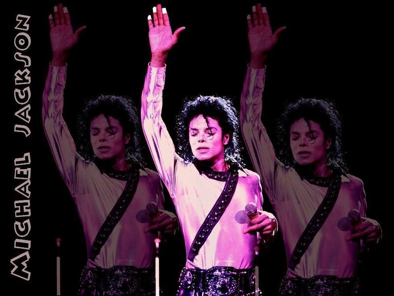 Michael Jackson on Stage — Black, Dramatic, Night, Photograph, Microphone, Stage Lights