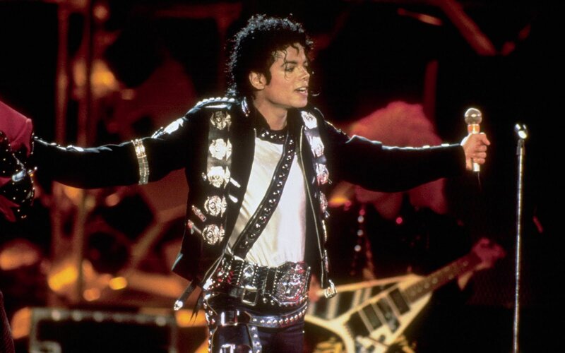 Michael Jackson on Stage — Black, Dynamic, Night, Photograph