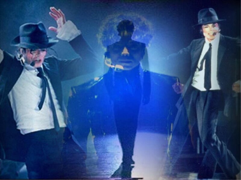 Michael Jackson on Stage — Blue, Dramatic