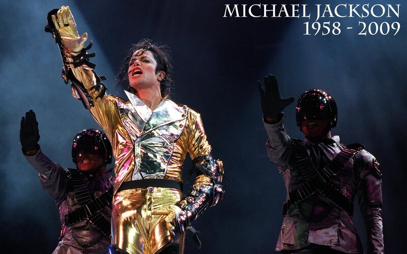 Michael Jackson on Stage — Gold, Dramatic, Night