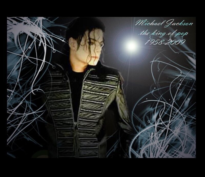 Michael Jackson Portrait — Black, Dramatic, Digital Art, Text