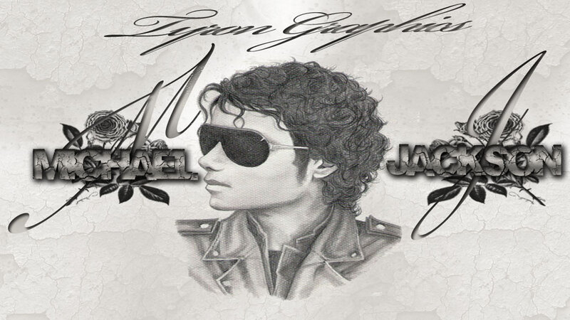 Michael Jackson Portrait — Black, Dramatic, Illustration